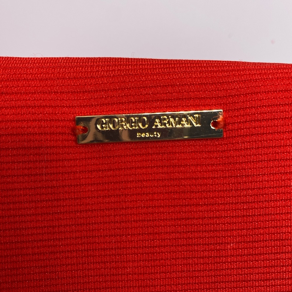 Giorgio Armani Red Crescent Clutch Wristlet - Picture 6 of 11